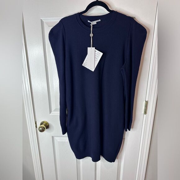 Stella McCartney Dresses & Skirts - NEW Stella Mccartney Large Sz 44 Navy Long Sleeve Sweater mini Dress Pockets